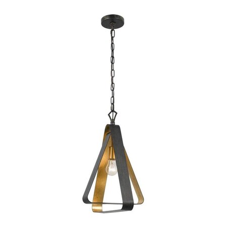 Crystorama English Bronze and Antique Gold Luna One Light Pendant 591-EB-GA